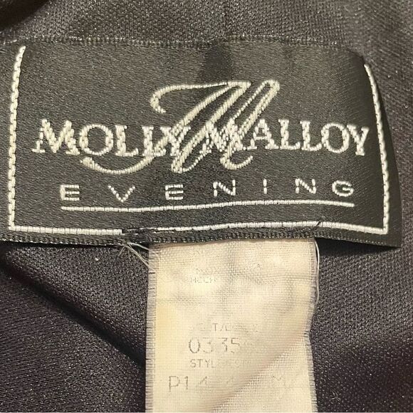 Vintage Black Molly Mallow Evening Rhinestone Maxi Formal Dress Women Size 10 - Picture 11 of 11